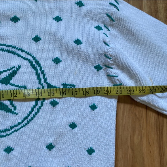 Vintage 90s Eddie Bauer Compass Crewneck Nautical Sailing Cotton Sweater - Picture 15 of 16